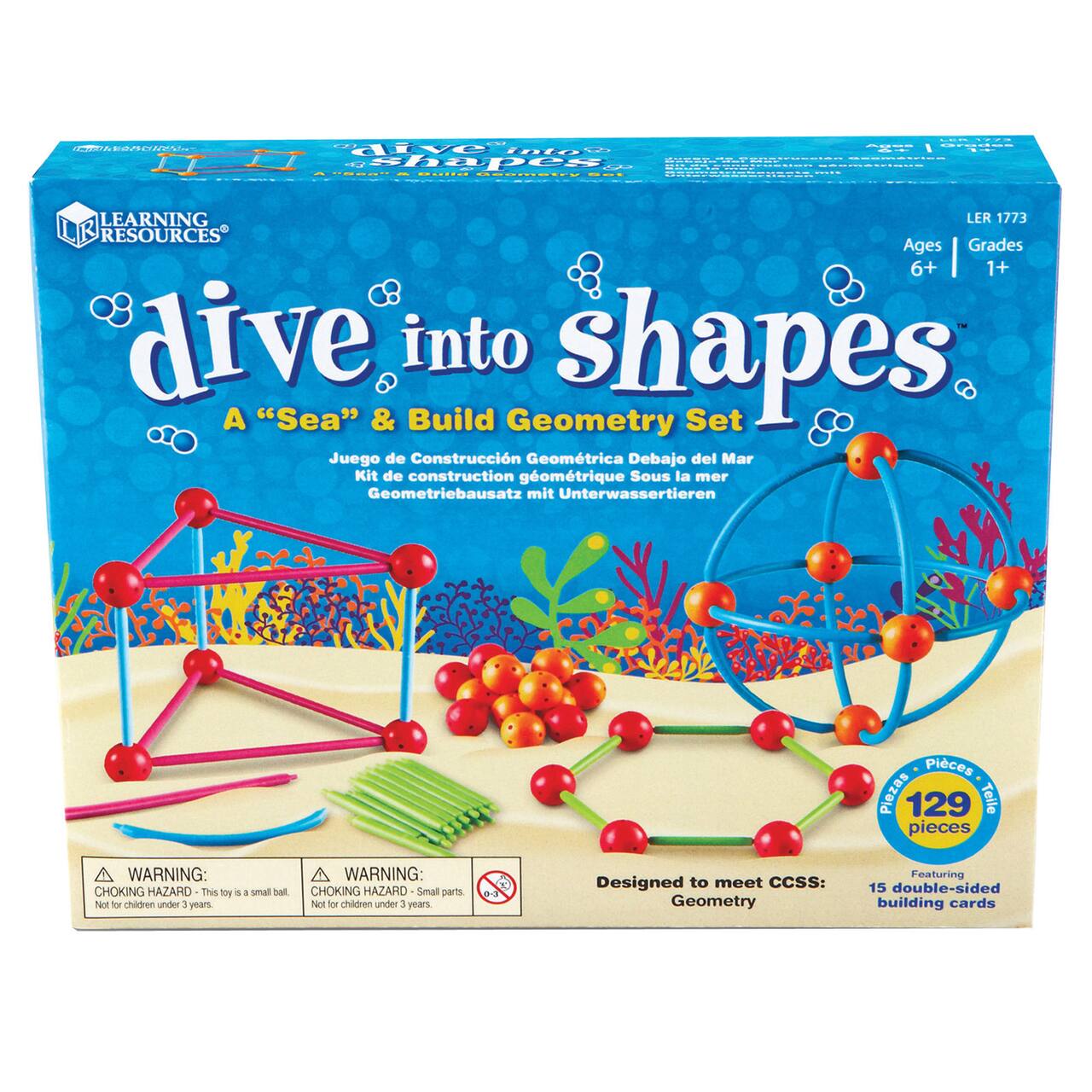 Learning Resources® Dive into Shapes!™ A "Sea" and Build Geometry Set